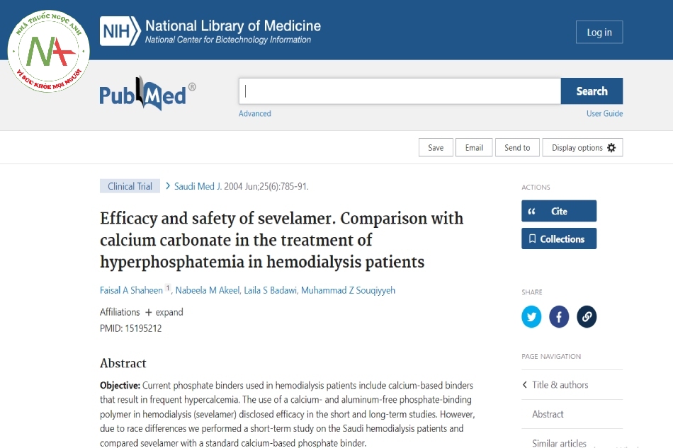 Efficacy and safety of sevelamer. Comparison with calcium carbonate in the treatment of hyperphosphatemia in hemodialysis patients
