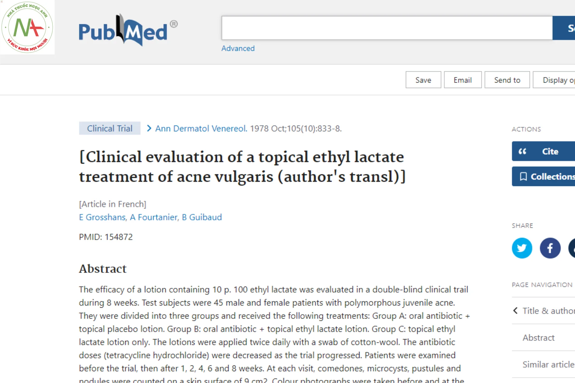 Clinical evaluation of conventional acne treatment with topical ethyl lactate