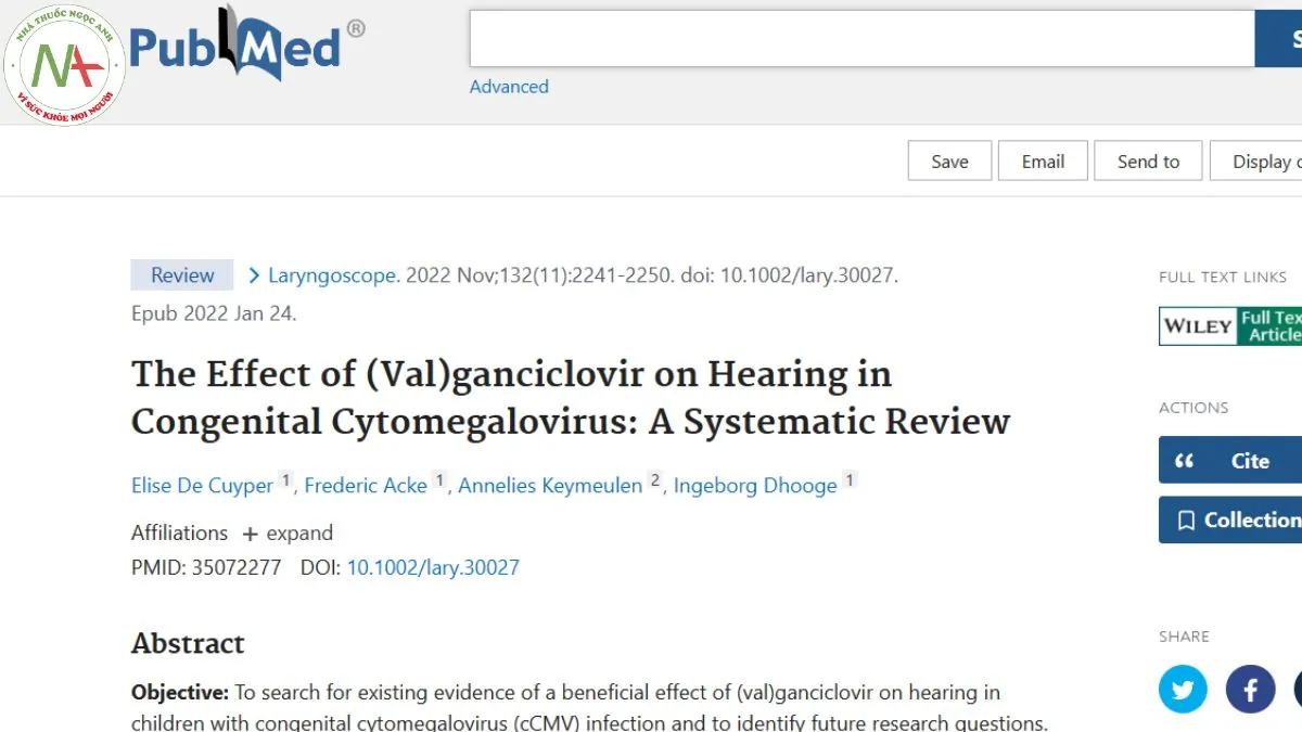 The Effect of (Val)ganciclovir on Hearing in Congenital Cytomegalovirus: A Systematic Review