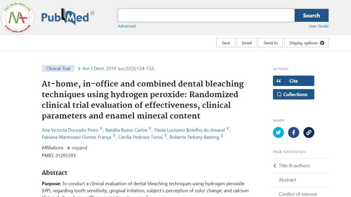 At-home, in-office and combined dental bleaching techniques using hydrogen peroxide: Randomized clinical trial evaluation of effectiveness, clinical parameters and enamel mineral content