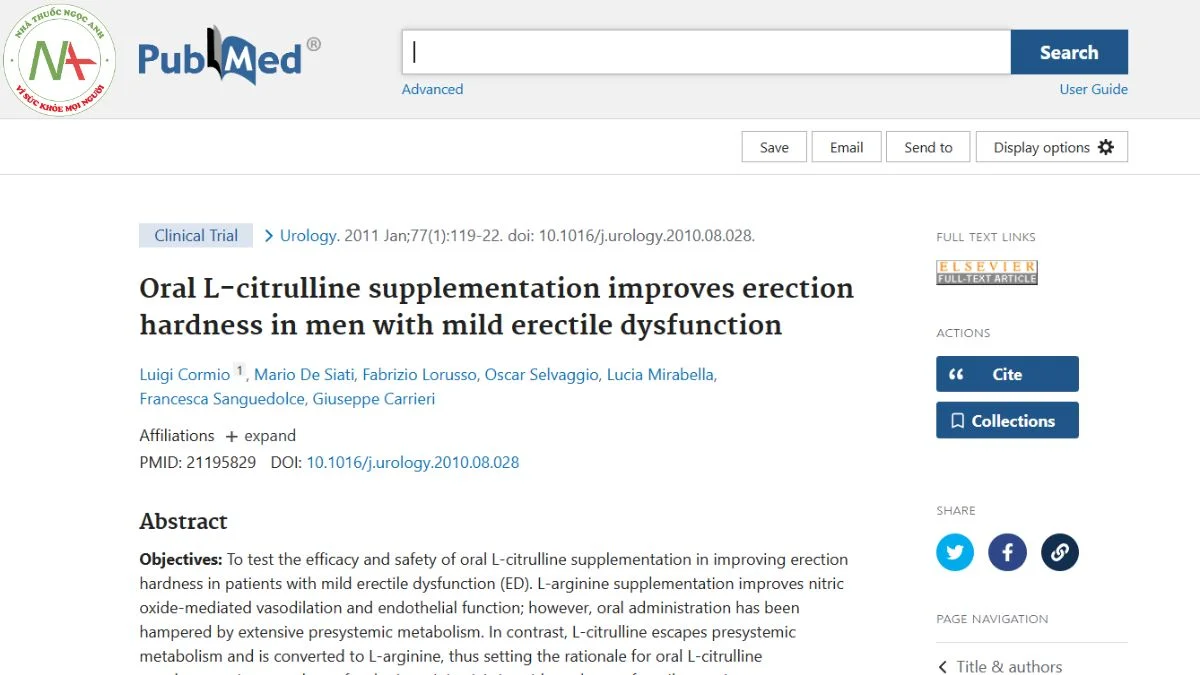 Oral L-citrulline supplementation improves erection hardness in men with mild erectile dysfunction