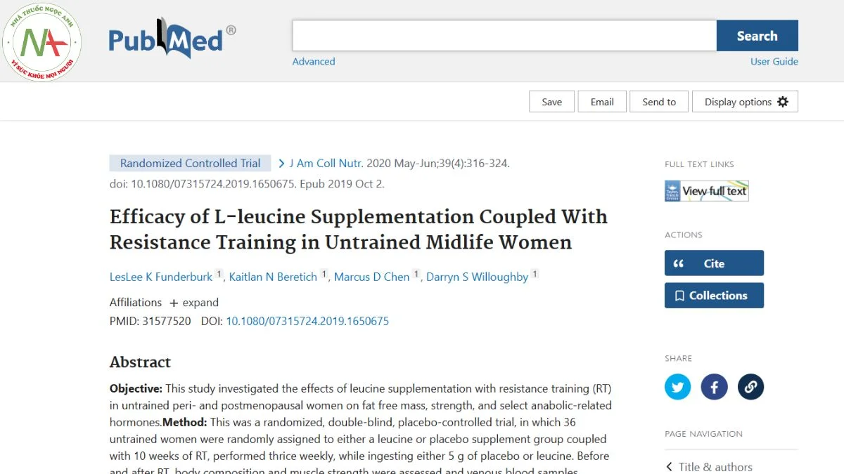Efficacy of L-leucine supplementation coupled with resistance training in untrained midlife women