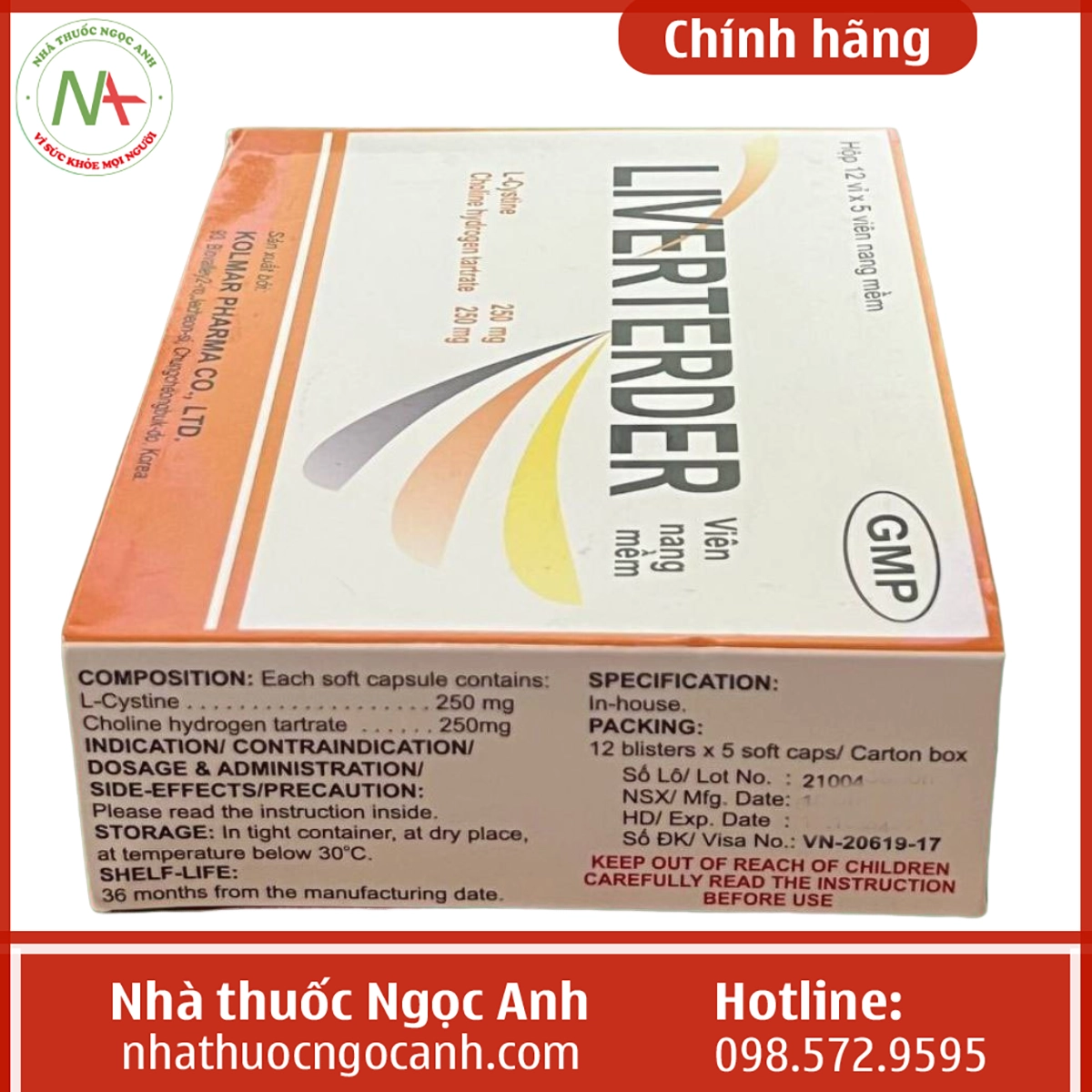 Hộp thuốc Liverterder 250mg