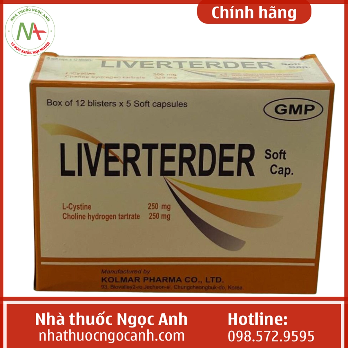 Hộp thuốc Liverterder 250mg