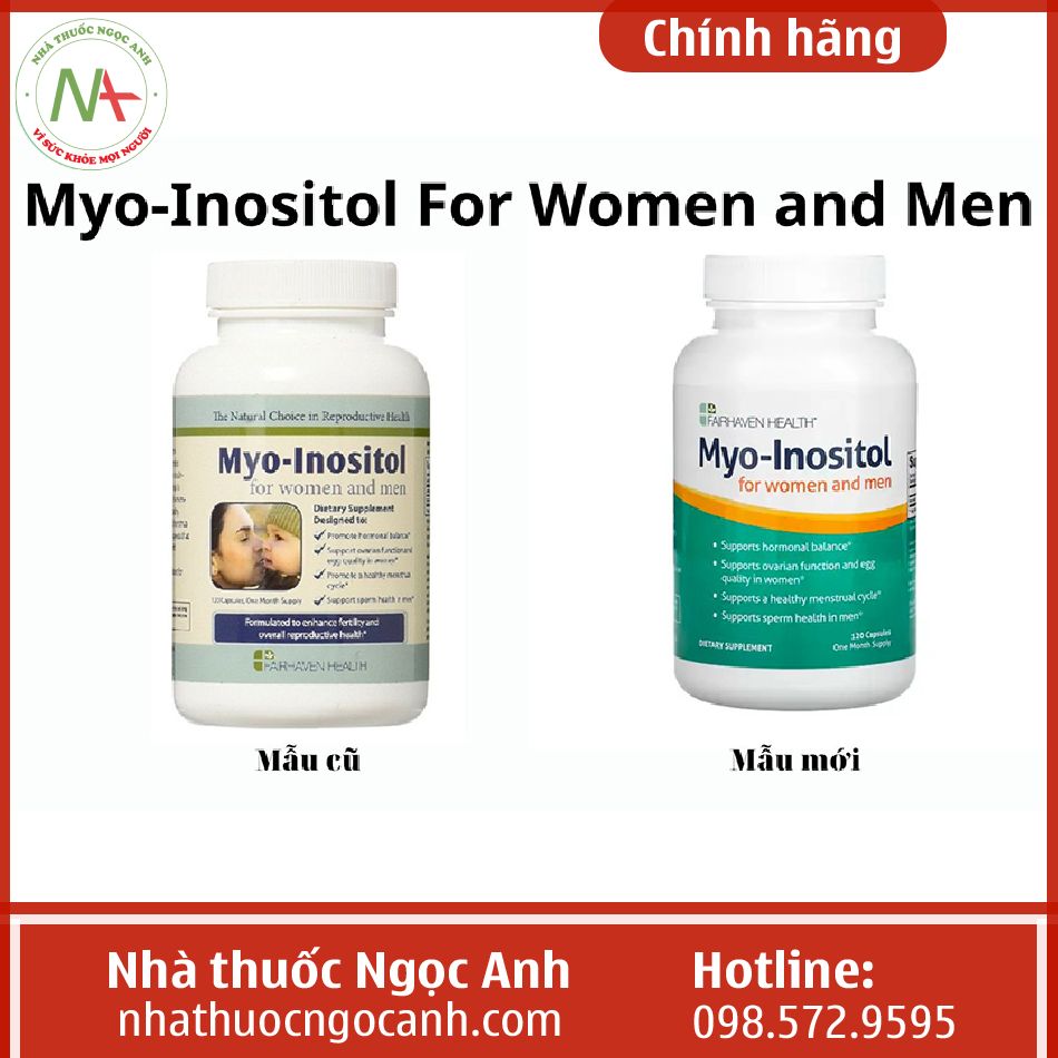 Myo-Inositol For Women and Men mẫu cũ và mẫu mới