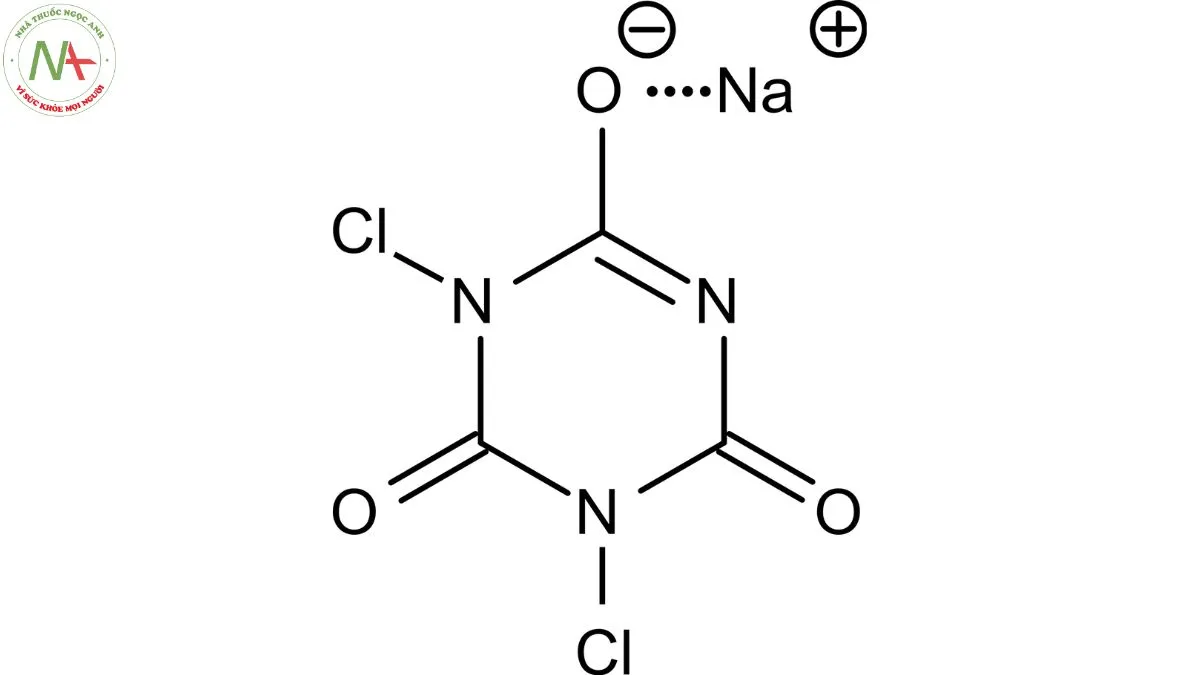 Cấu trúc phân tử Natri Dichloroisocyanurat 