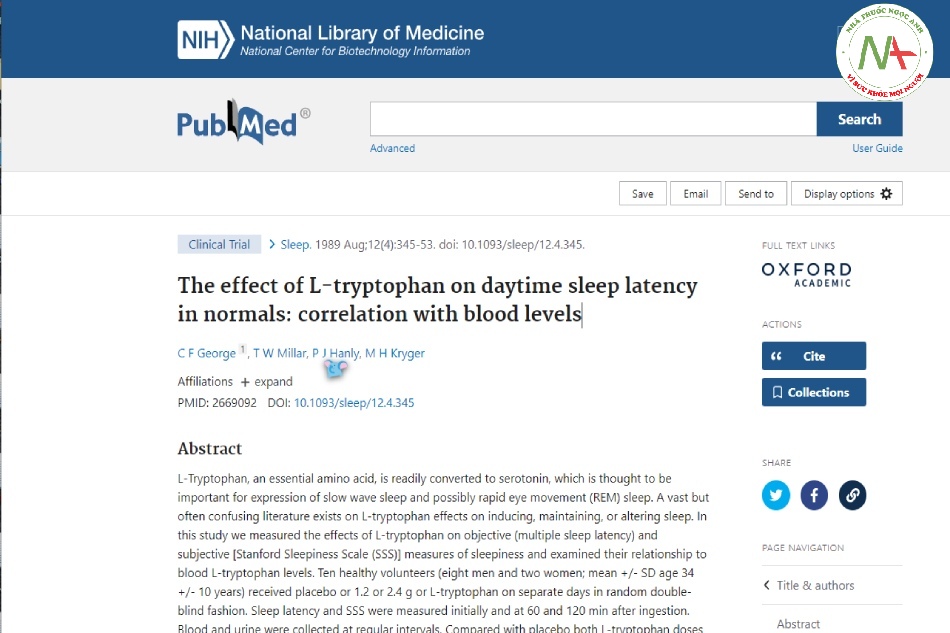 The effect of L-tryptophan on daytime sleep latency in normals: correlation with blood levels