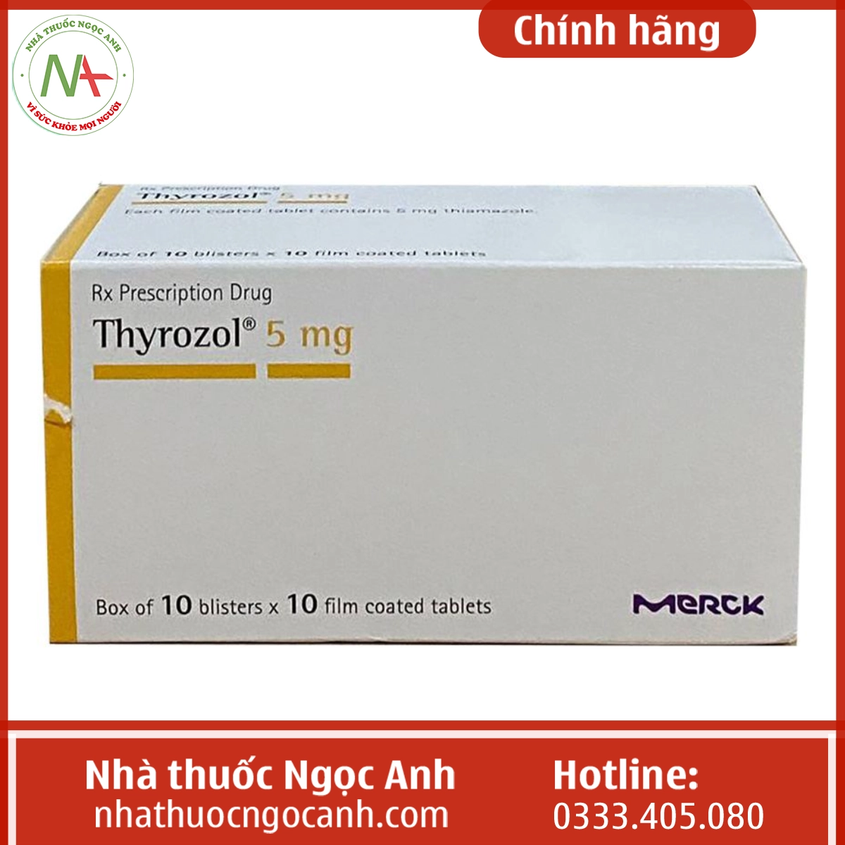 Hộp thuốc Thyrozol 5mg