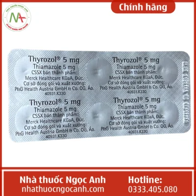 Vỉ thuốc Thyrozol 5mg