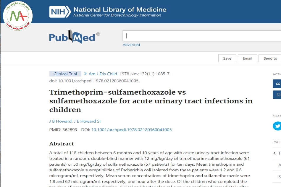 Trimethoprim-sulfamethoxazole vs sulfamethoxazole for acute urinary tract infections in children 