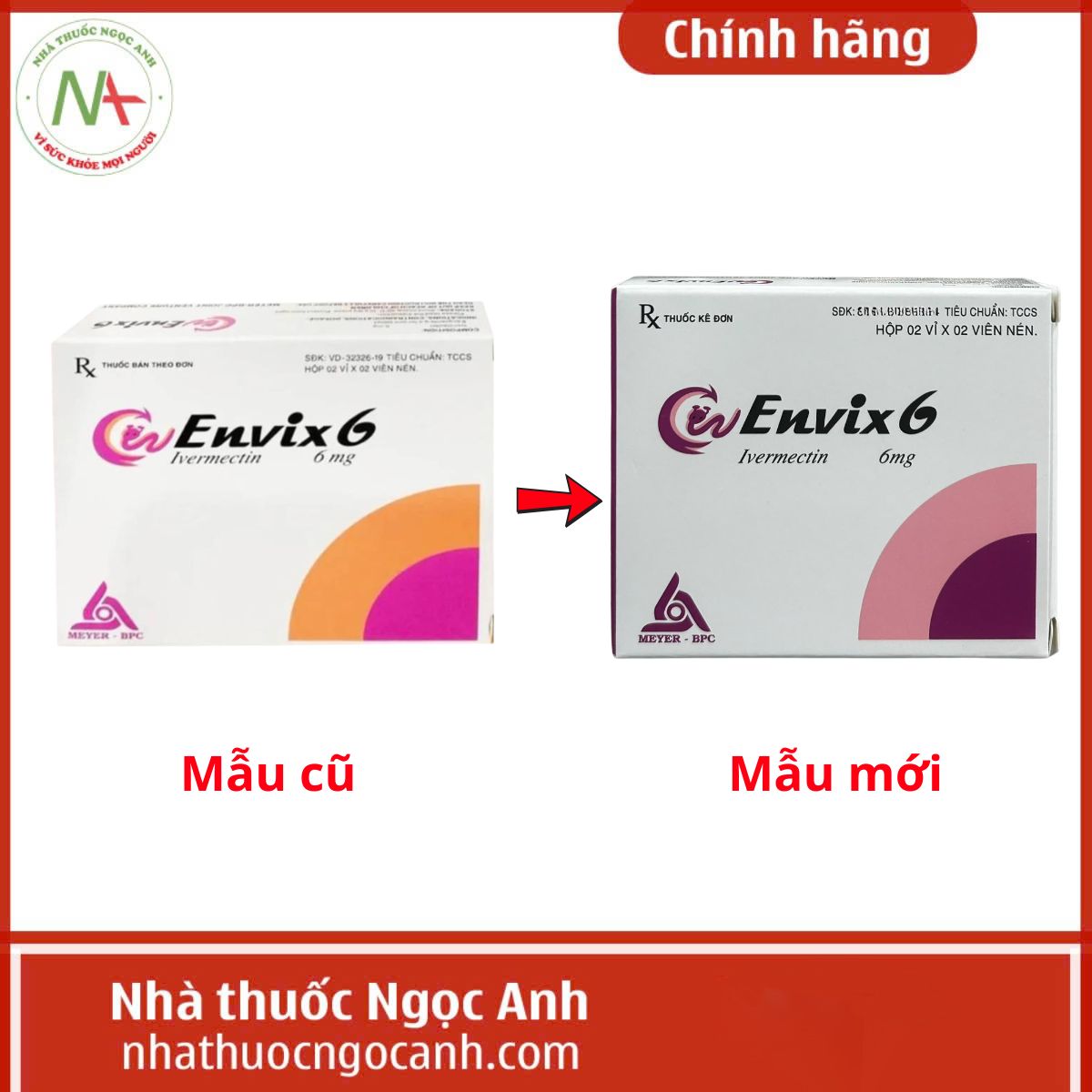 Envix 6 7 Thông báo thay đổi mẫu mã của thuốc Envix 6