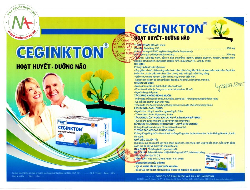 Hướng dẫn sử dụng thuốc Ceginkton