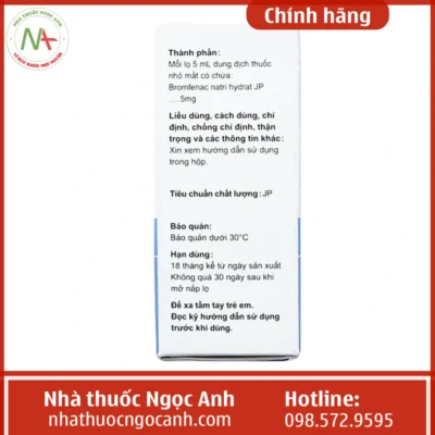 Thuốc nhỏ mắt Bronuck Ophthalmic Solution 0.1%
