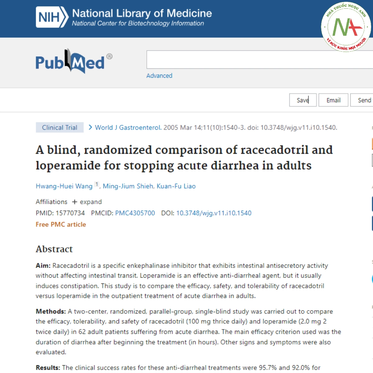 A blind, randomized comparison of racecadotril and loperamide for stopping acute diarrhea in adults