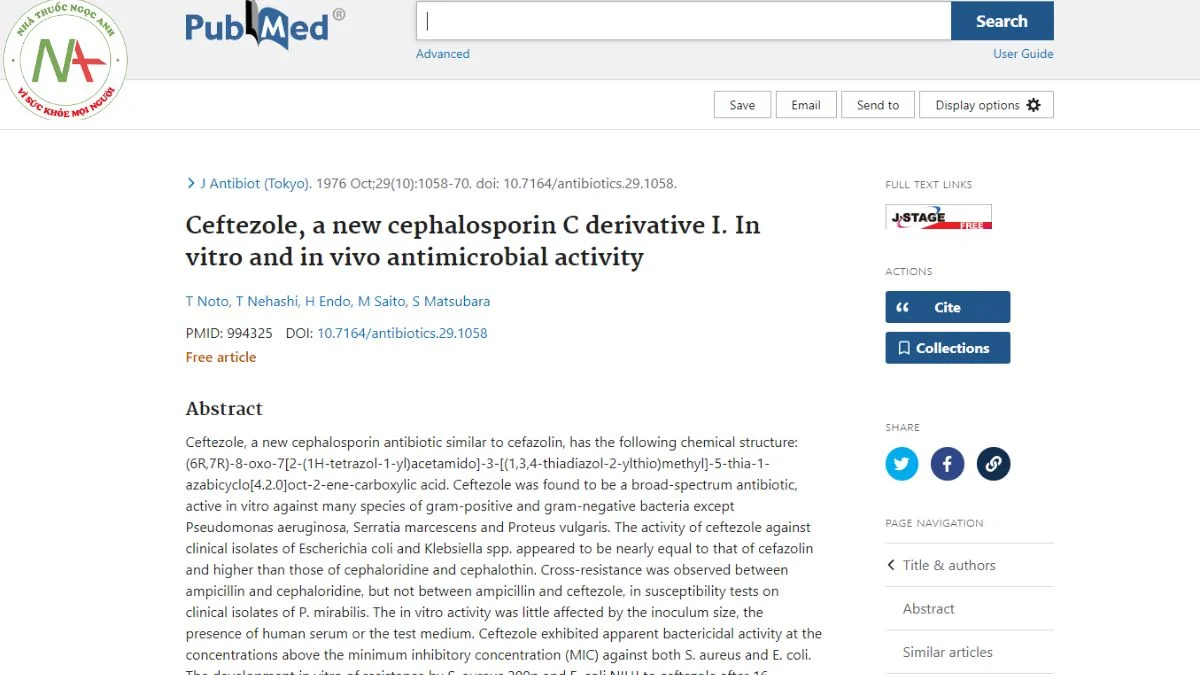 Ceftezole, a new cephalosporin C derivative I. In vitro and in vivo antimicrobial activity