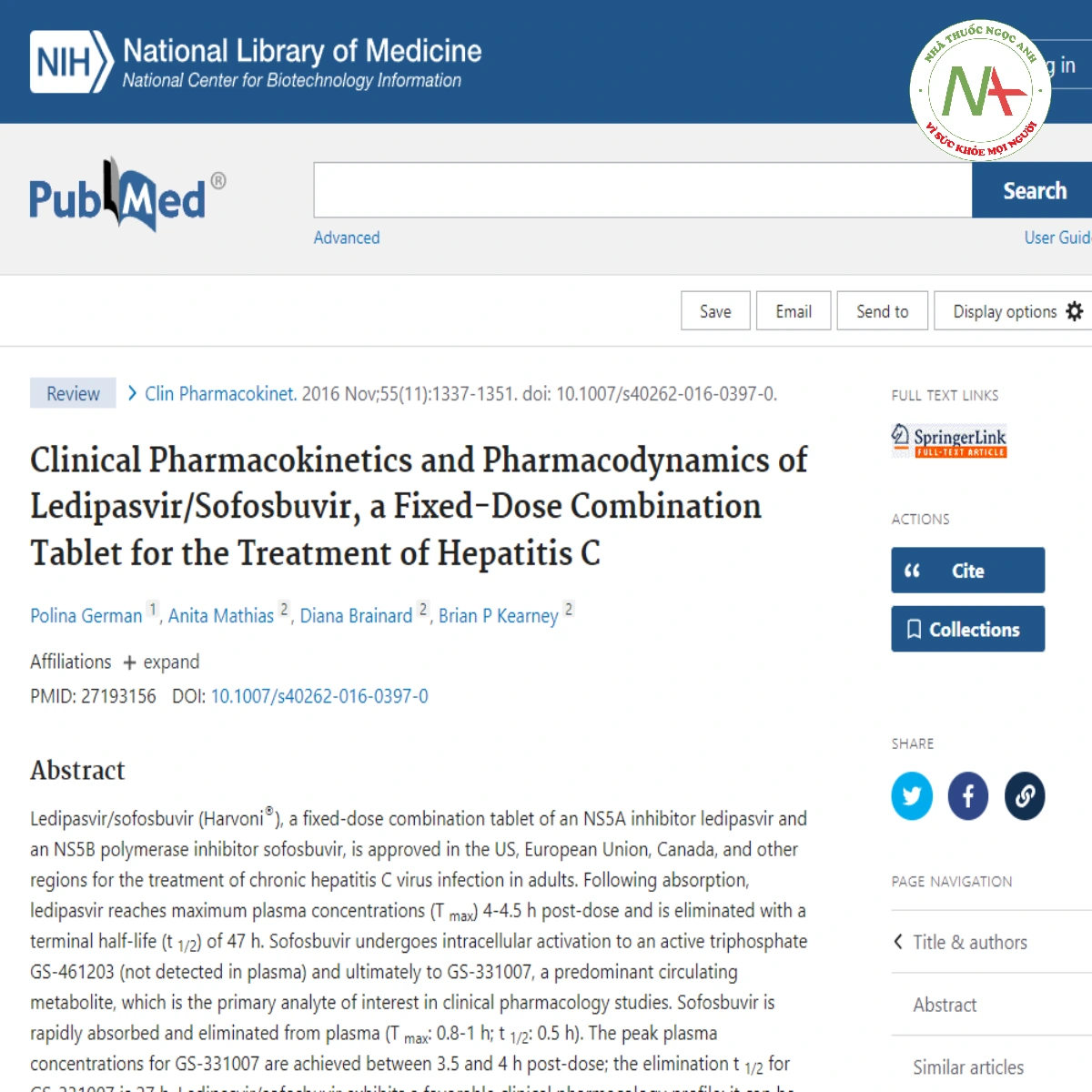 Clinical Pharmacokinetics and Pharmacodynamics of Ledipasvir/Sofosbuvir, a Fixed-Dose Combination Tablet for the Treatment of Hepatitis C