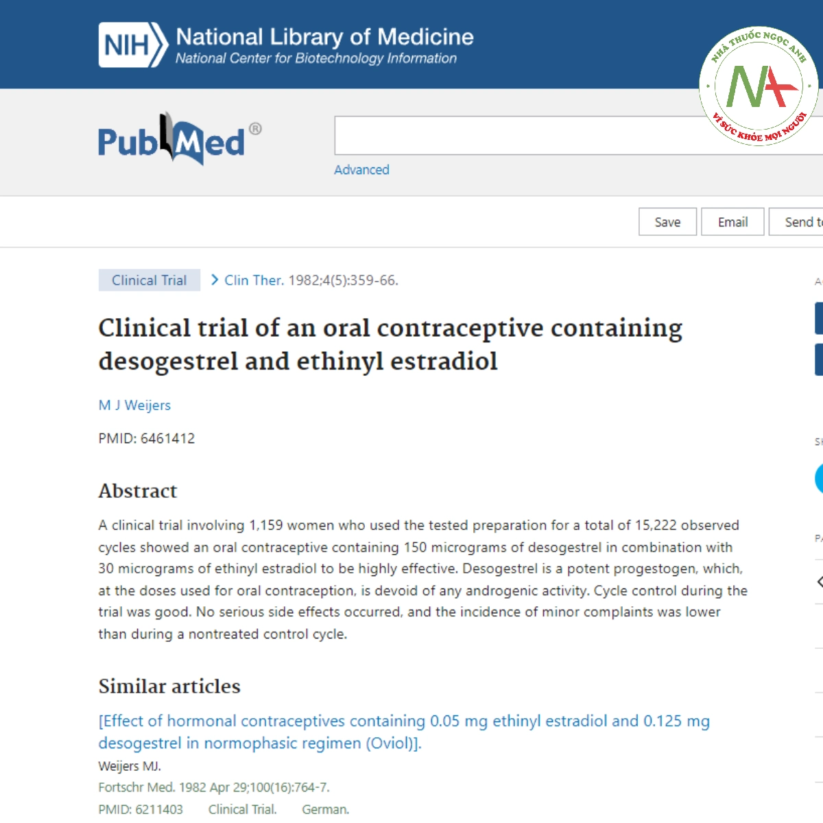 Clinical trial of an oral contraceptive containing desogestrel and ethinyl estradiol