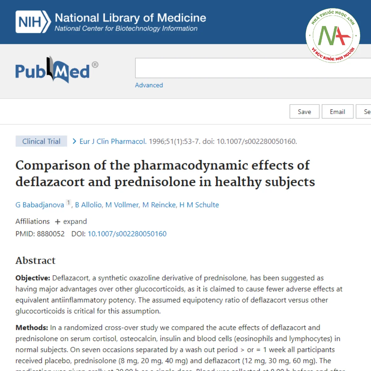 Comparison of the pharmacodynamic effects of deflazacort and prednisolone in healthy subjects