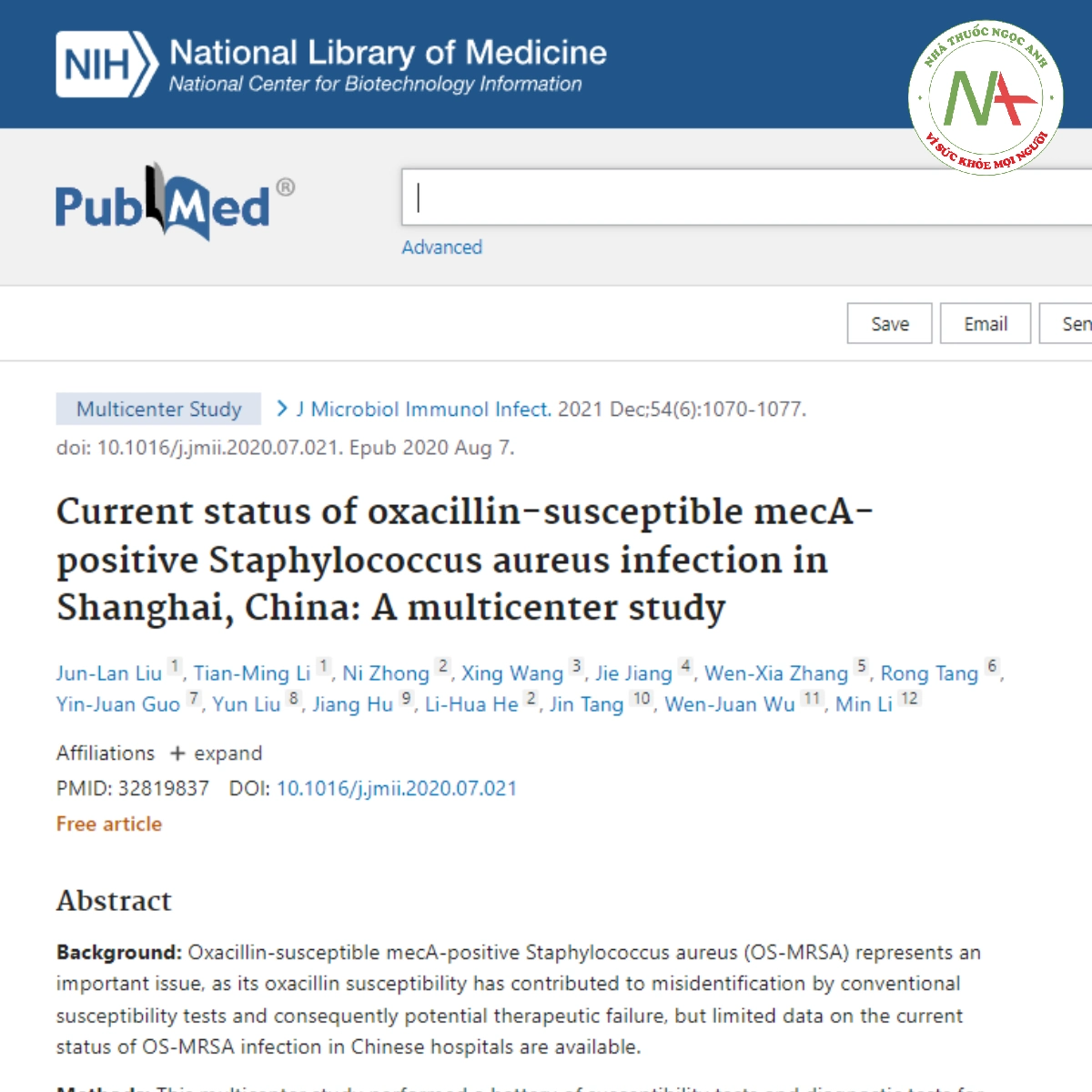 Current status of oxacillin-susceptible mecA-positive Staphylococcus aureus infection in Shanghai, China_ A multicenter study