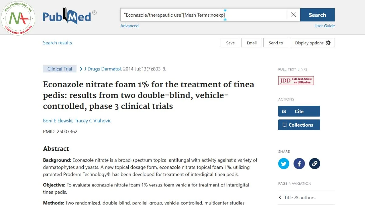 Econazole nitrate foam 1% for the treatment of tinea pedis: results from two double-blind, vehicle-controlled, phase 3 clinical trials