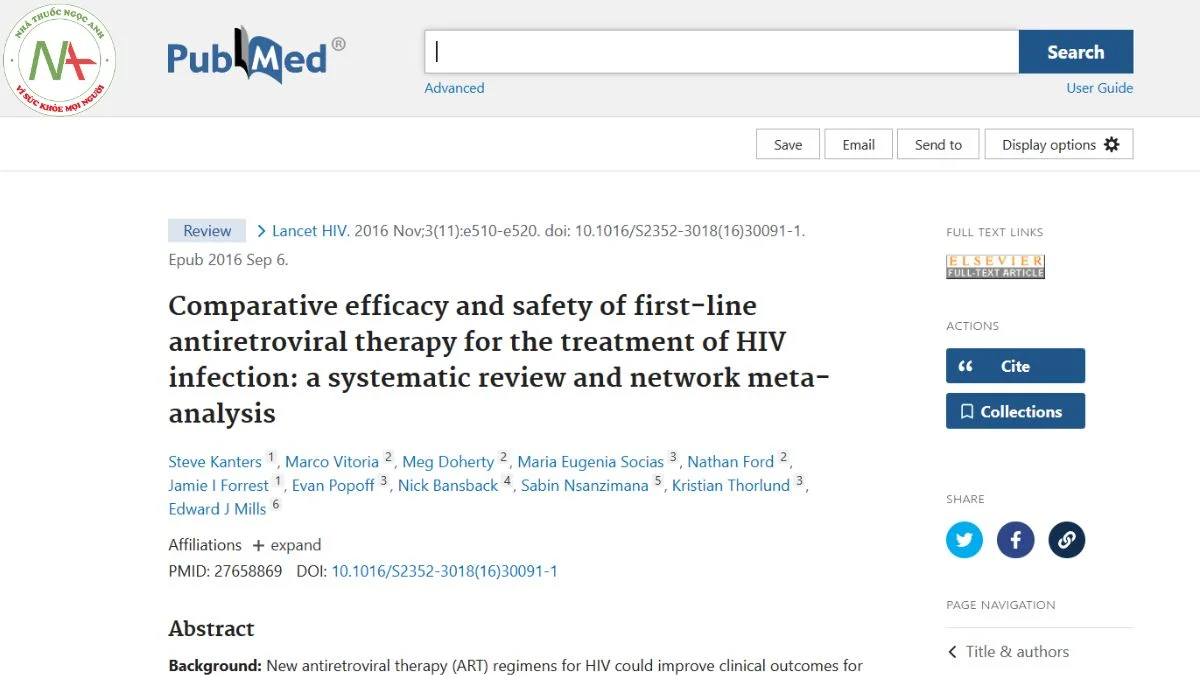 Comparative efficacy and safety of first-line antiretroviral therapy for the treatment of HIV infection: a systematic review and network meta-analysis