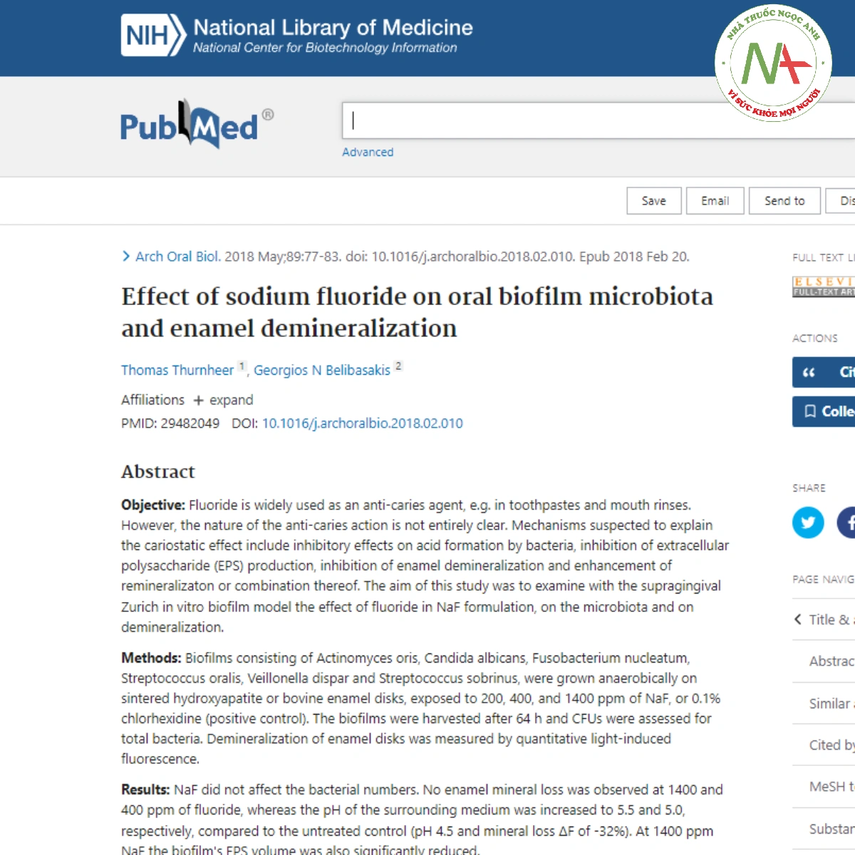 Effect of sodium fluoride on oral biofilm microbiota and enamel demineralization