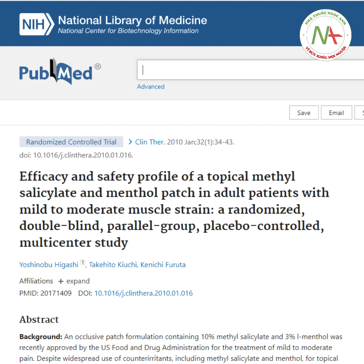 Efficacy and safety profile of a topical methyl salicylate and menthol patch in adult patients with mild to moderate muscle strain: a randomized, double-blind, parallel-group, placebo-controlled, multicenter study