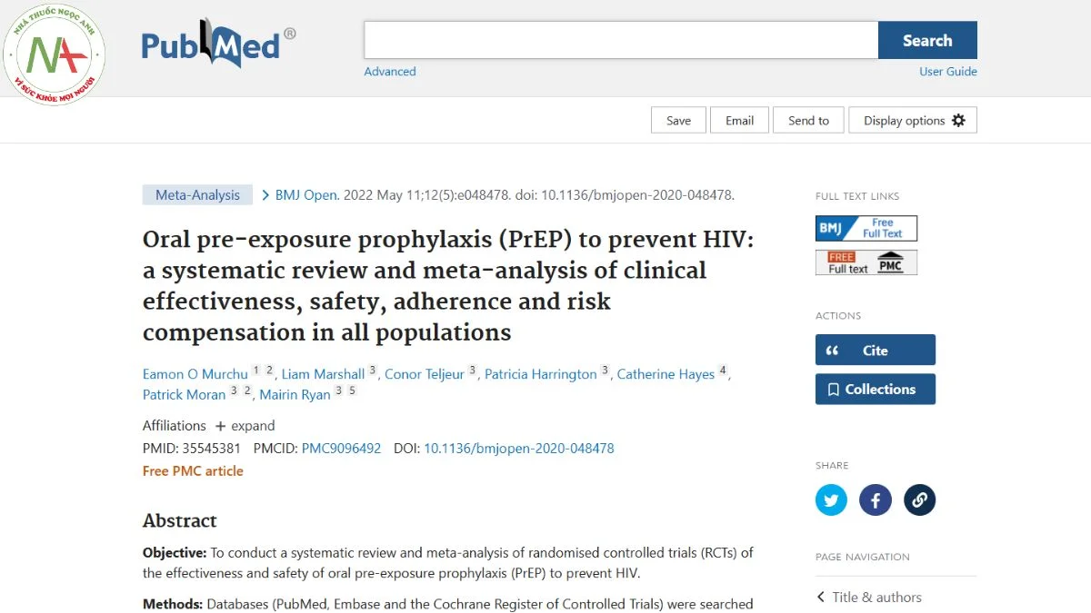 Oral pre-exposure prophylaxis (PrEP) to prevent HIV: a systematic review and meta-analysis of clinical effectiveness, safety, adherence and risk compensation in all populations