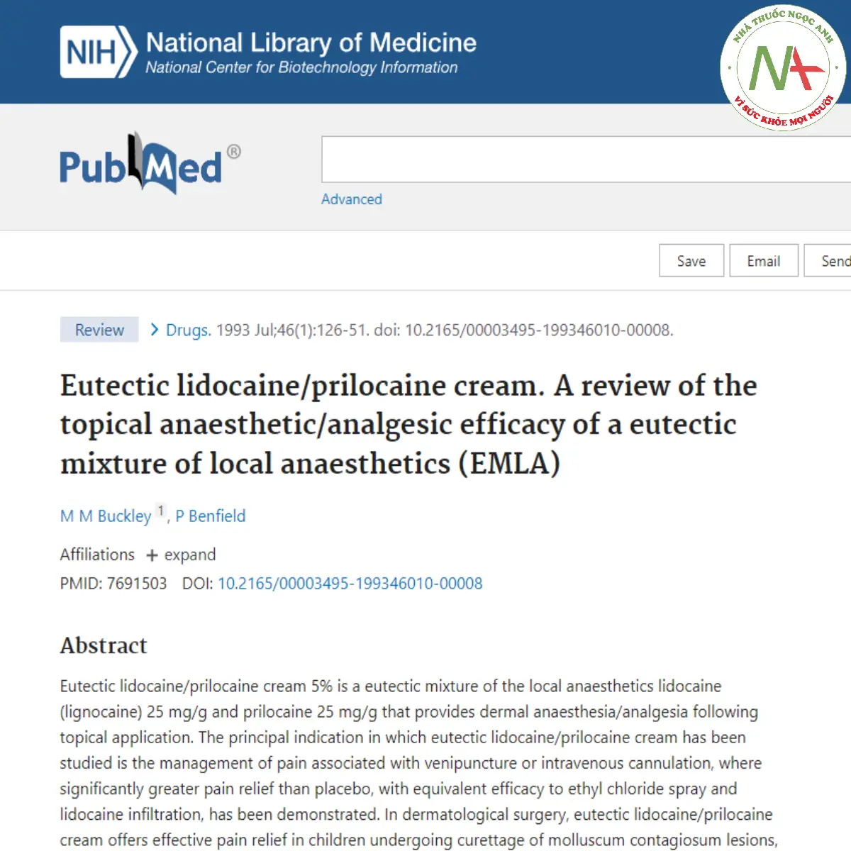 Eutectic lidocaine/prilocaine cream. A review of the topical anaesthetic/analgesic efficacy of a eutectic mixture of local anaesthetics (EMLA)