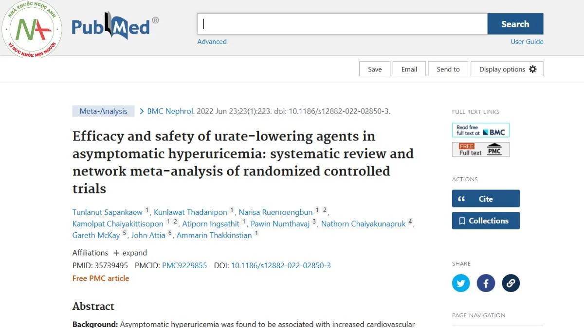 Efficacy and safety of urate-lowering agents in asymptomatic hyperuricemia: systematic review and network meta-analysis of randomized controlled trials