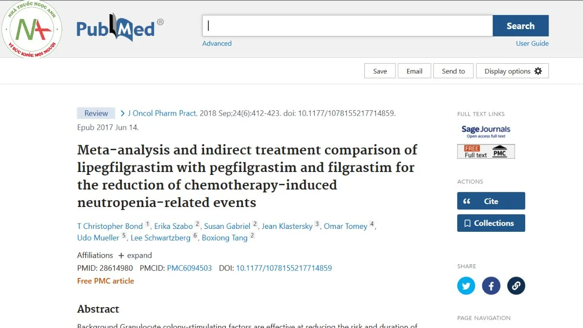 Meta-analysis and indirect treatment comparison of lipegfilgrastim with pegfilgrastim and filgrastim for the reduction of chemotherapy-induced neutropenia-related events