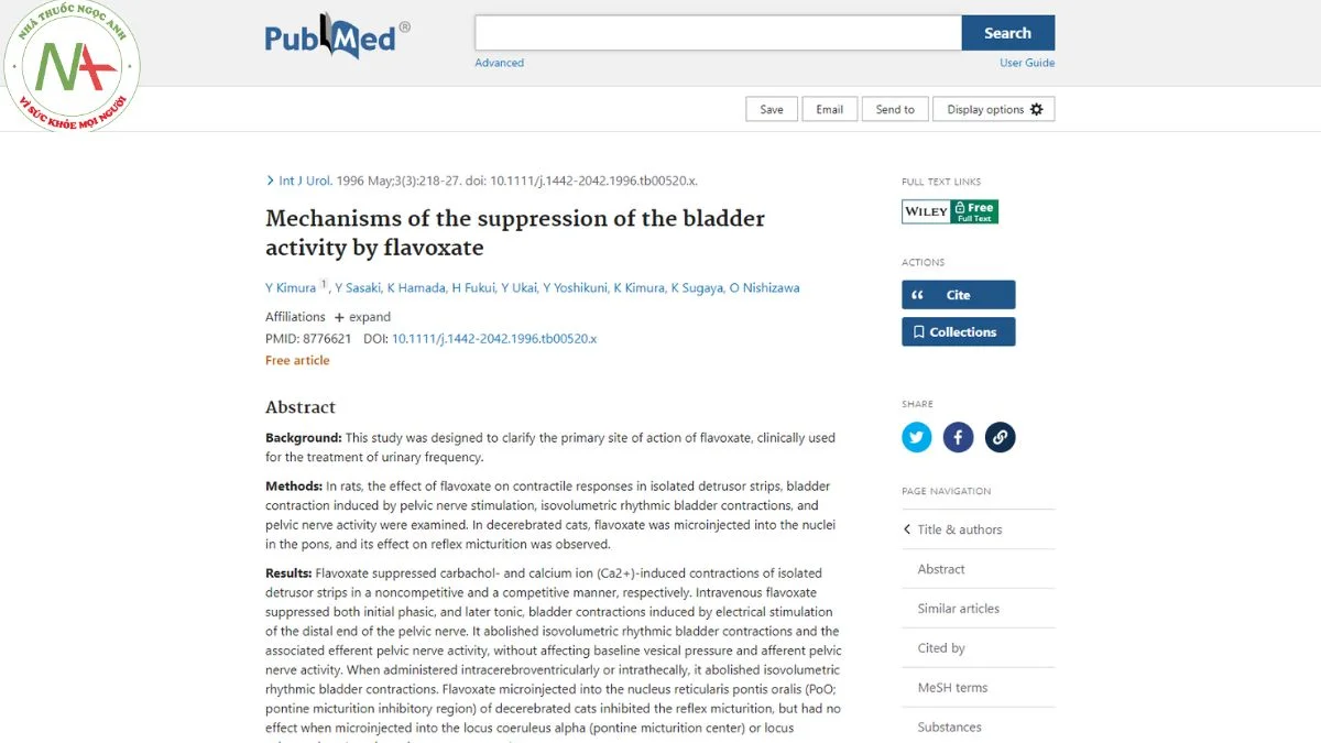 Mechanisms of the suppression of the bladder activity by flavoxate