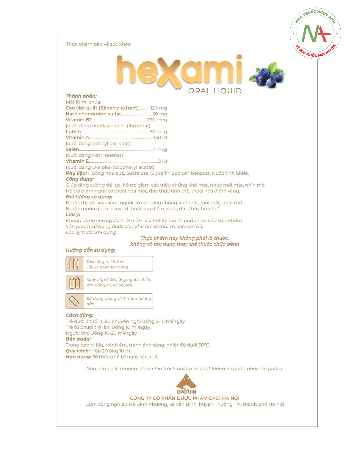 HDSD Hexami Oral Liquid