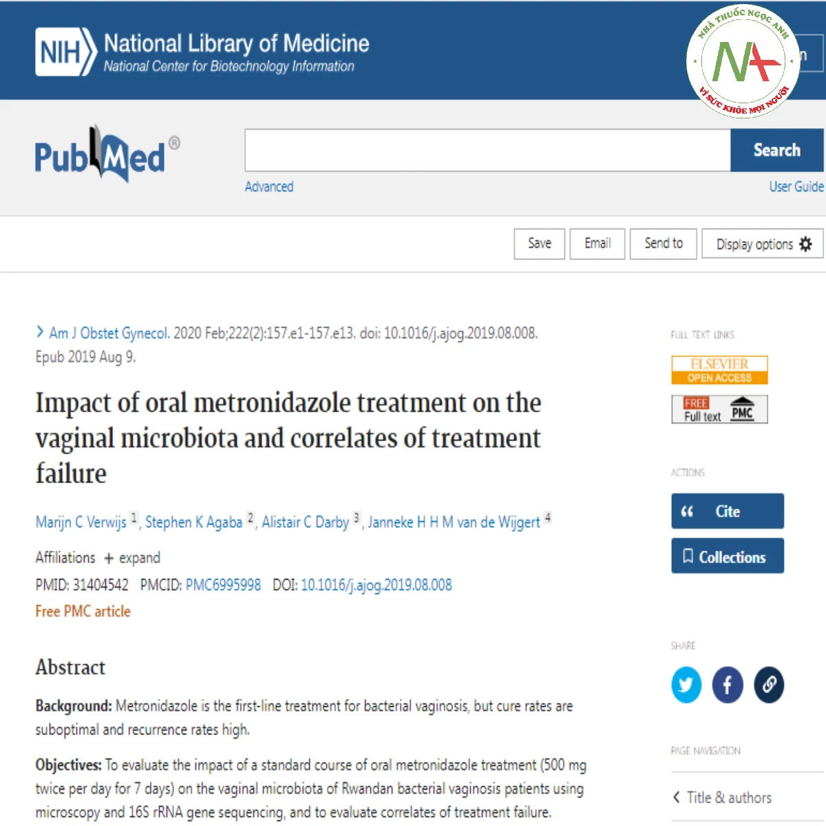Impact of oral metronidazole treatment on the vaginal microbiota and correlates of treatment failure