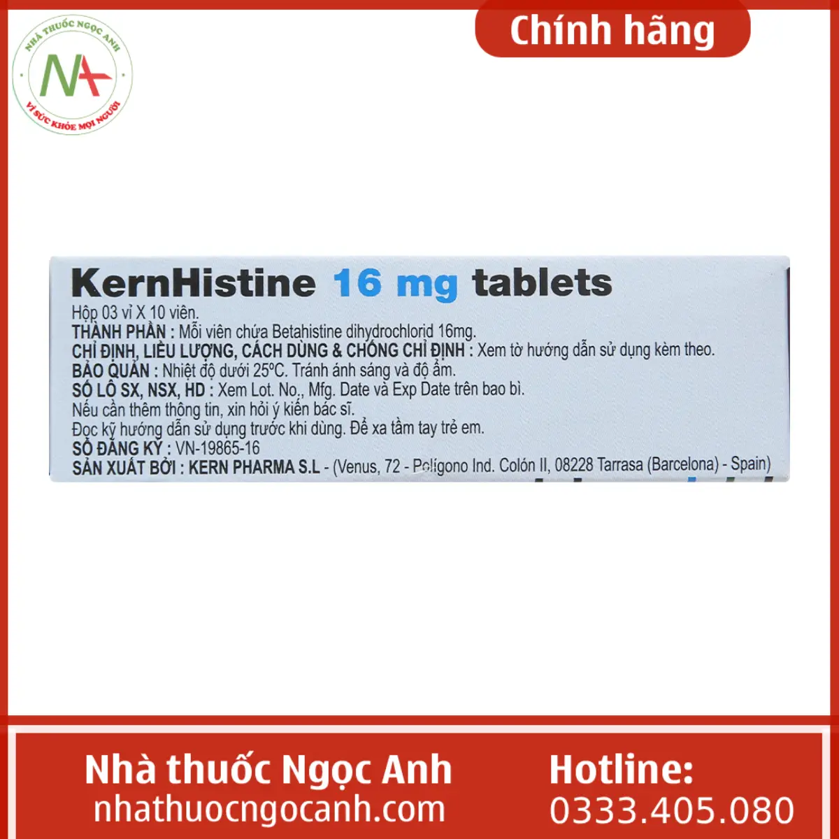 Kernhistine 16 mg Tablets