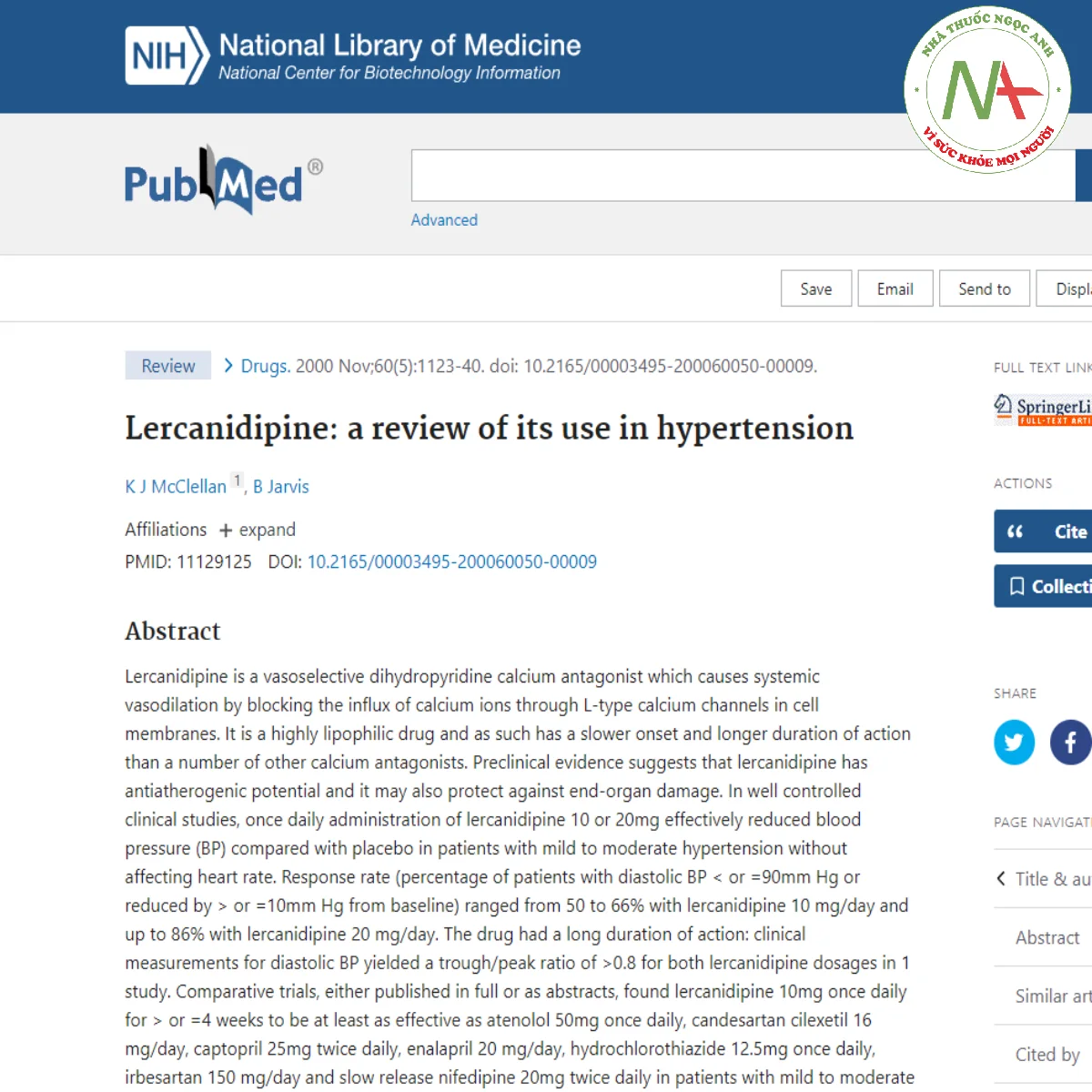 Lercanidipine: a review of its use in hypertension