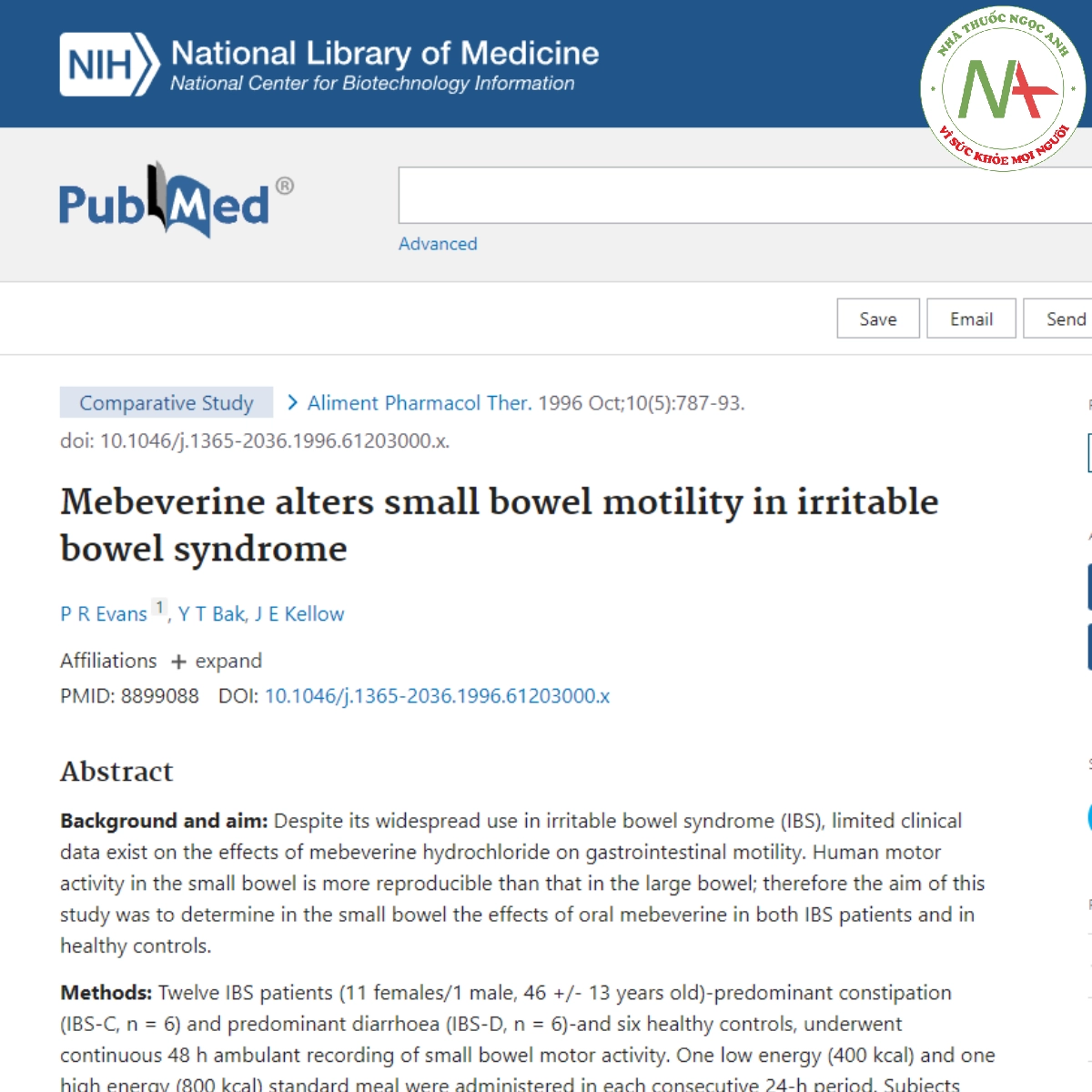 Mebeverine alters small bowel motility in irritable bowel syndrome