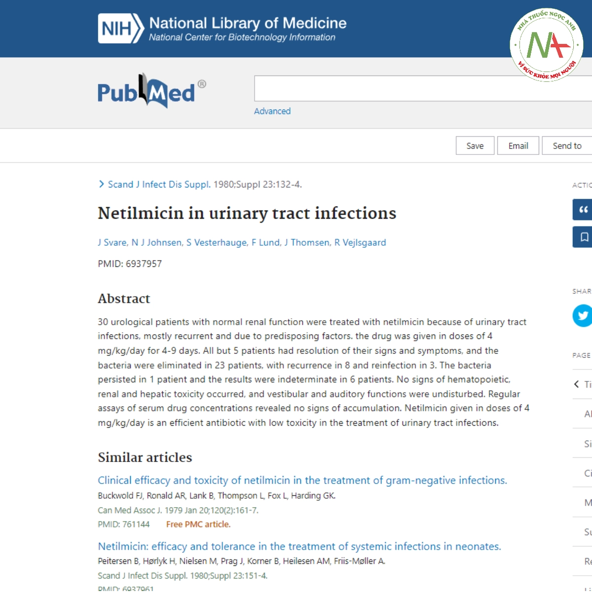 Netilmicin in urinary tract infections