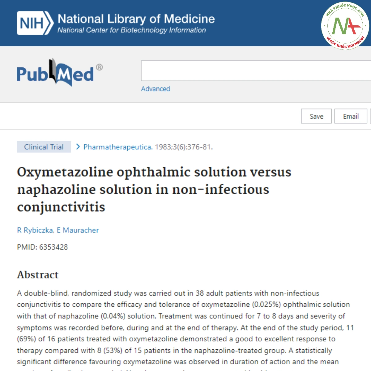 Oxymetazoline ophthalmic solution versus naphazoline solution in non-infectious conjunctivitis
