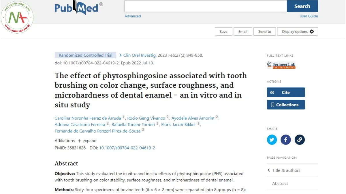 he effect of phytosphingosine associated with tooth brushing on color change, surface roughness, and microhardness of dental enamel—an in vitro and in situ study