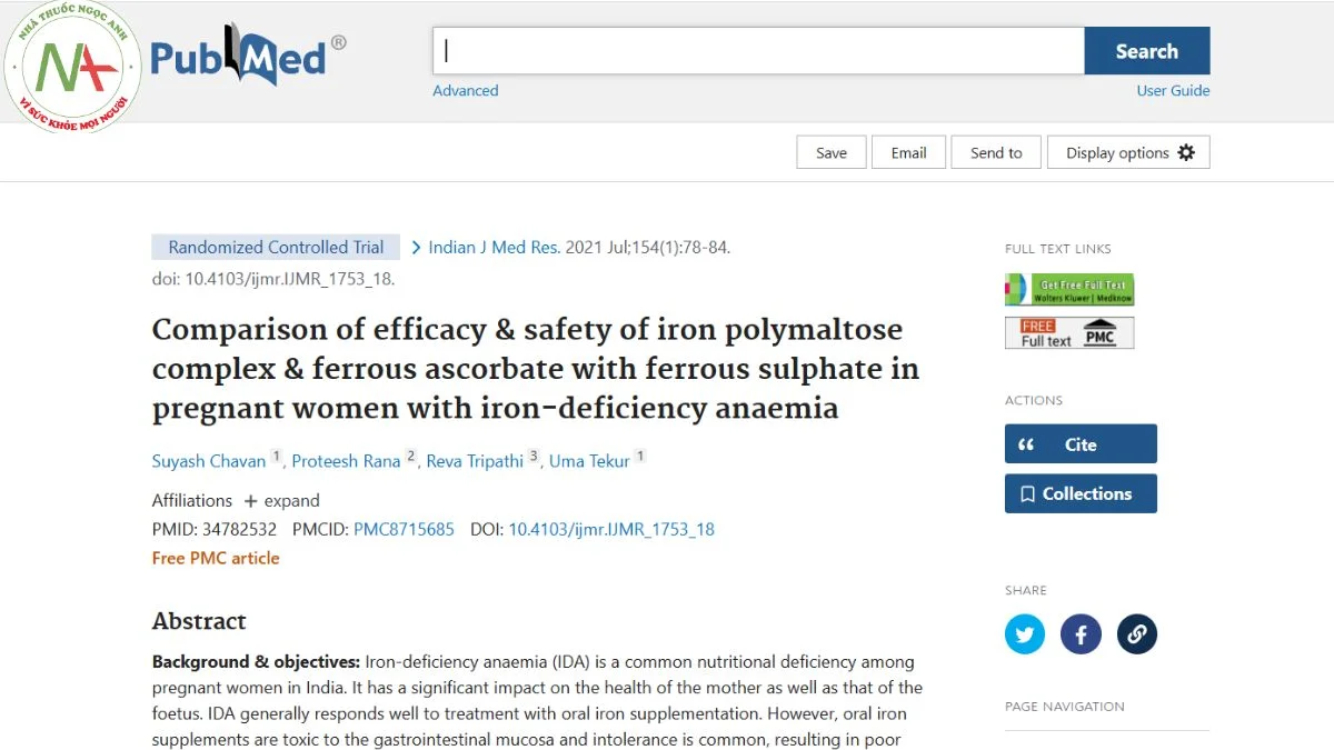 Comparison of efficacy & safety of iron polymaltose complex & ferrous ascorbate with ferrous sulphate in pregnant women with iron-deficiency anaemia