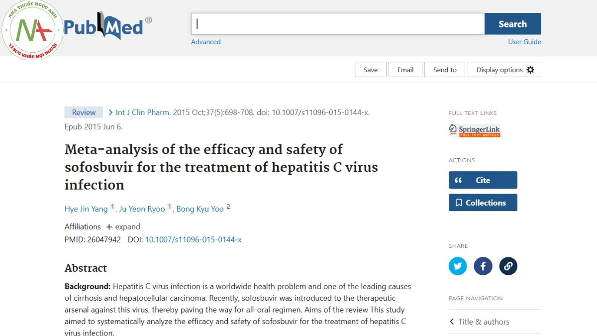 Meta-analysis of the efficacy and safety of sofosbuvir for the treatment of hepatitis C virus infection
