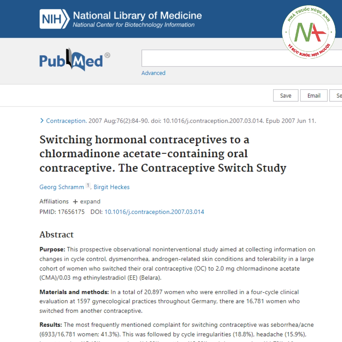 Switching hormonal contraceptives to a chlormadinone acetate-containing oral contraceptive. The Contraceptive Switch Study