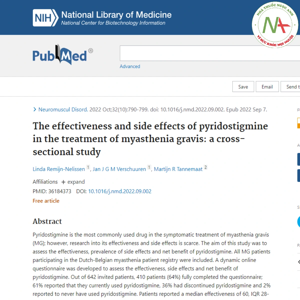 The effectiveness and side effects of pyridostigmine in the treatment of myasthenia gravis: a cross-sectional study