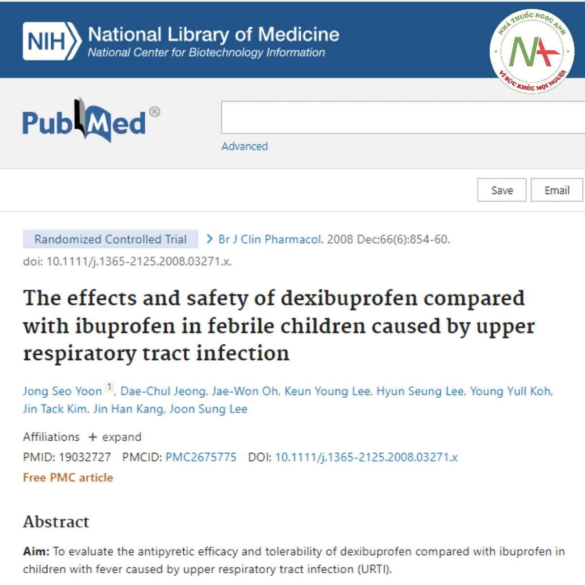 The effects and safety of dexibuprofen compared with ibuprofen in febrile children caused by upper respiratory tract infection