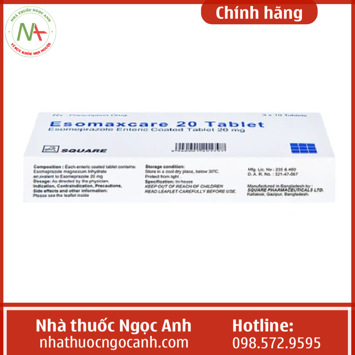 Thuốc Esomaxcare 20mg