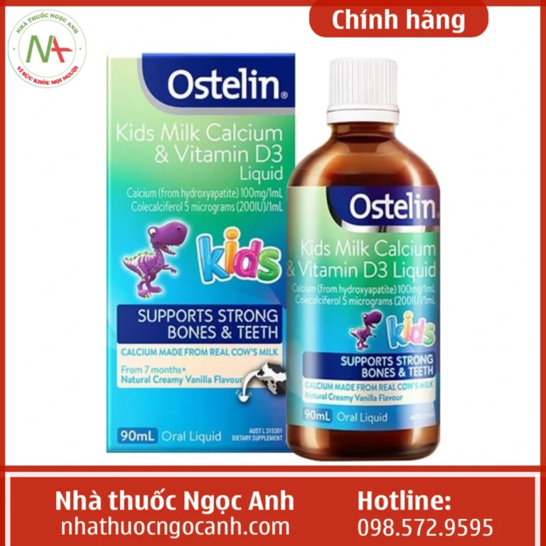 CANXI SỮA OSTELIN KIDS MILK CALCIUM & VITAMIN D3 CỦA ÚC LỌ 90ML