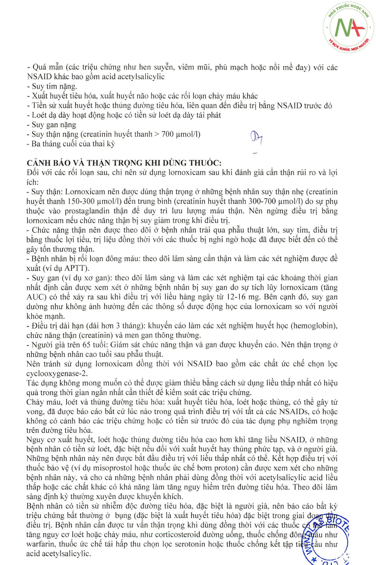 Hướng dẫn sử dụng thuốc Lorakam-4 trang 2