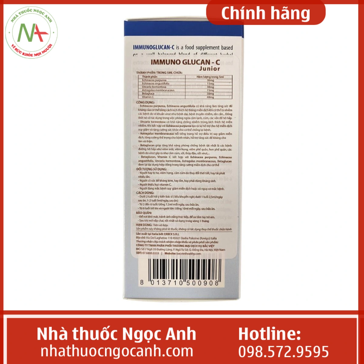 Hình ảnh sản phẩm Immuno Glucan-C Junior