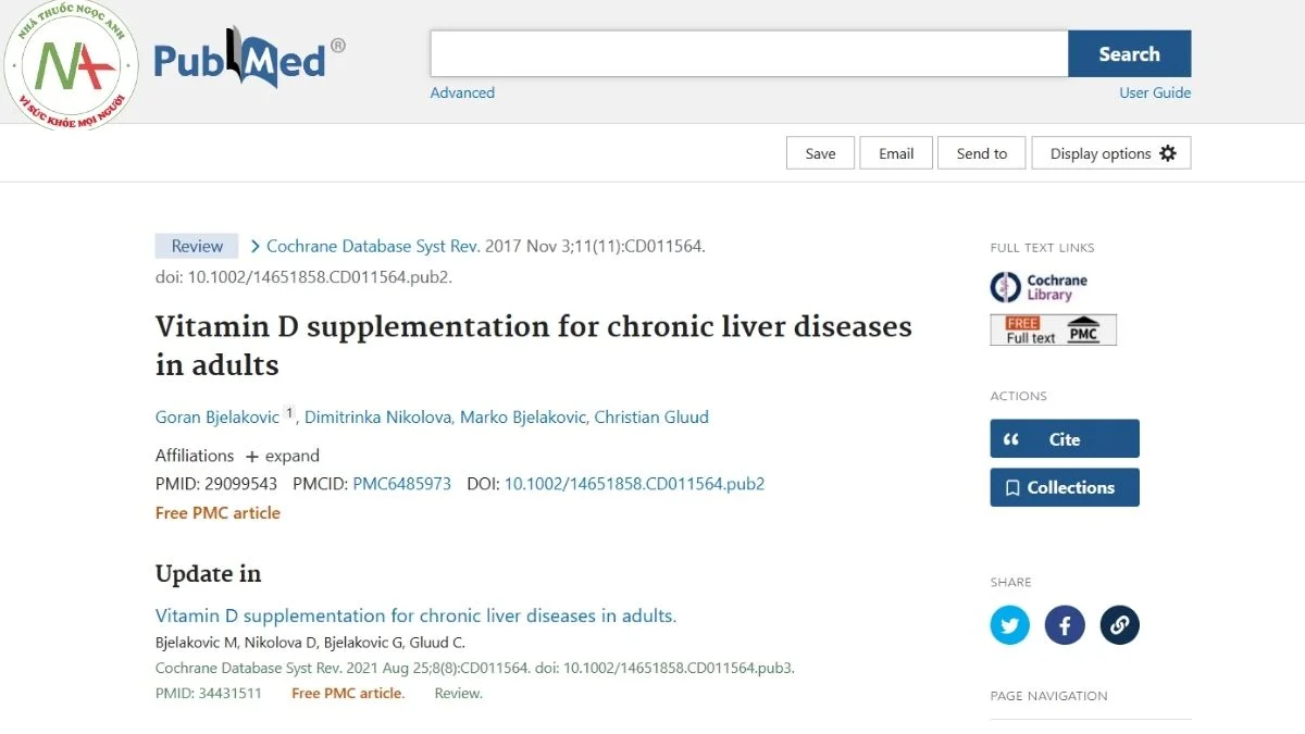 Vitamin D supplementation for chronic liver diseases in adults